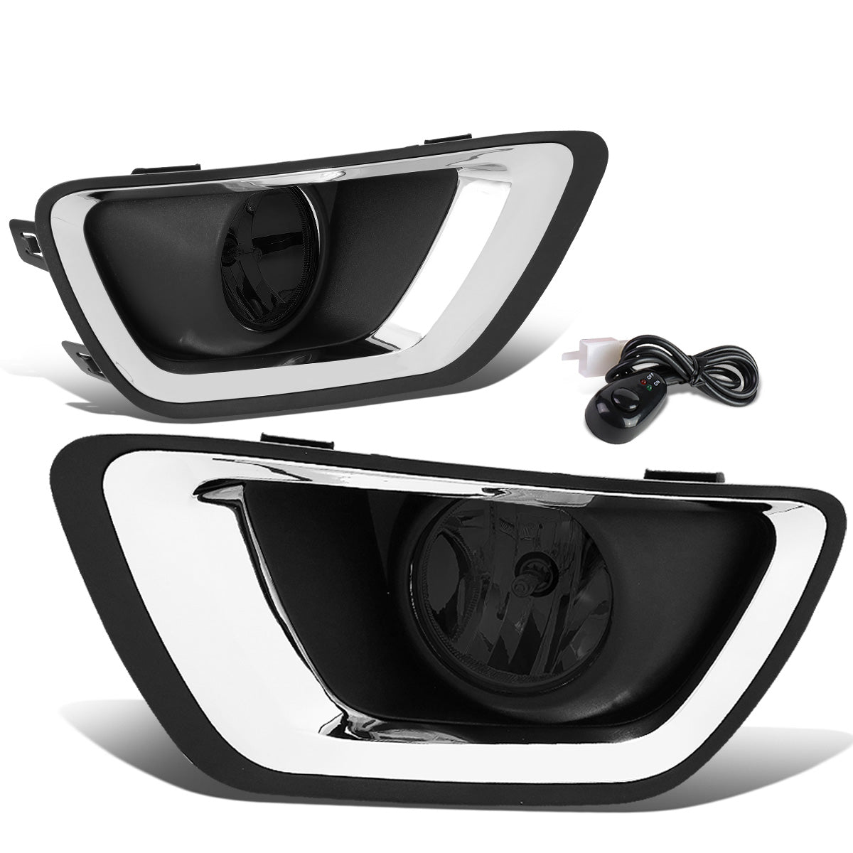 FAROS DE NIEBLA 15-19 CHEVY COLORADO - WITH SWITCH, CHROME BEZEL - SMOKE