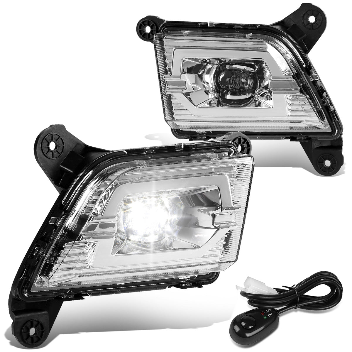 FAROS DE NIEBLA 19-20 CHEVY SILVERADO 1500, NEW BODY - DOES NOT FIT 2019 LEGACY AND LIGHT DUTY MODELS - LED - WITH SWITCH - CHROME / CLEAR
