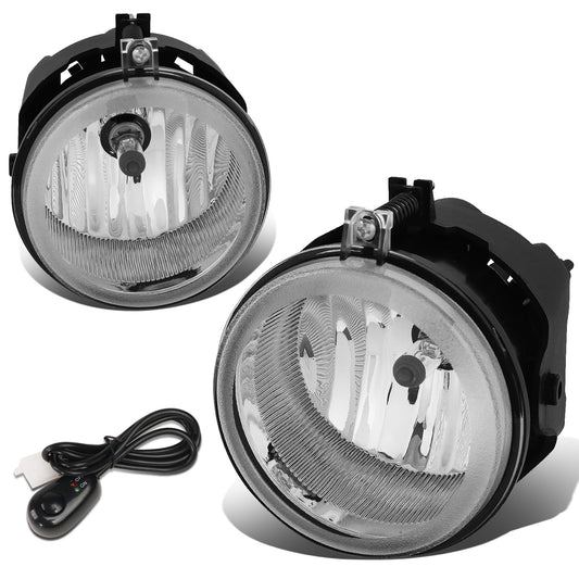 FAROS DE NIEBLA 05-08 CHRYSLER PACIFICA / 05-09 SEBRING, TOWN AND COUNTRY / 08-10 DODGE AVENGER, CHALLENGER, GRAND CARAVAN / 07-10 CALIBER, NITRO / 05-07 CARAVAN . 06-09 CHARGER / 07-09 JEEP COMPASS, PATRIOT - WITH SWITCH - CHROME / CLEAR