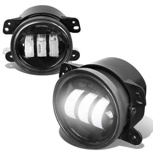FAROS DE NIEBLA 11-14 DODGE CHARGER / 10-19 JOURNEY / 14-18 JEEP CHEROKEE / 11-13 GRAND CHEROKEE / 07-17 WRANGLER / 2018 WRANGLER JK - LED PROJECTOR - CHROME / CLEAR
