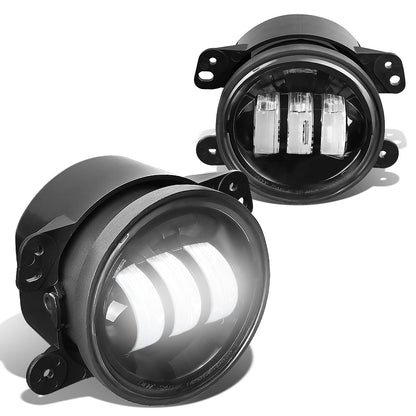 FAROS DE NIEBLA 11-14 DODGE CHARGER / 10-19 JOURNEY / 14-18 JEEP CHEROKEE / 11-13 GRAND CHEROKEE / 07-17 WRANGLER / 2018 WRANGLER JK - LED PROJECTOR - CHROME / CLEAR
