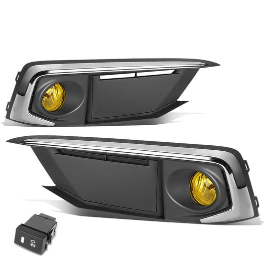 FAROS DE NIEBLA 19-20 HONDA CIVIC 2-DR COUPE, 4-DR SEDAN - WITH SWITCH, CHROME TRIM BEZEL - AMBER