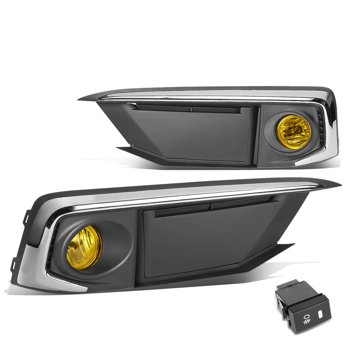 FAROS DE NIEBLA 19-20 HONDA CIVIC 2-DR COUPE, 4-DR SEDAN - WITH SWITCH, CHROME TRIM BEZEL - AMBER