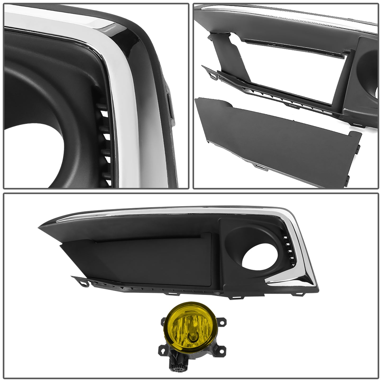FAROS DE NIEBLA 19-20 HONDA CIVIC 2-DR COUPE, 4-DR SEDAN - WITH SWITCH, CHROME TRIM BEZEL - AMBER
