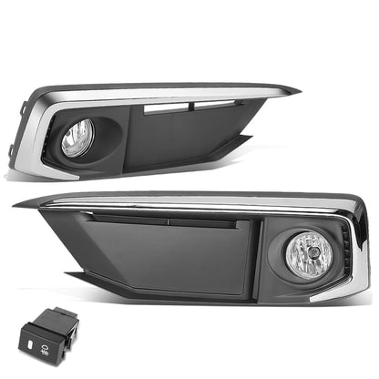 FAROS DE NIEBLA 19-20 HONDA CIVIC 2-DR COUPE, 4-DR SEDAN - WITH SWITCH, CHROME TRIM BEZEL - CHROME / CLEAR