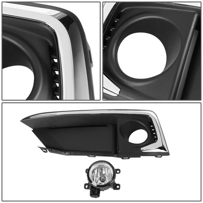 FAROS DE NIEBLA 19-20 HONDA CIVIC 2-DR COUPE, 4-DR SEDAN - WITH SWITCH, CHROME TRIM BEZEL - CHROME / CLEAR