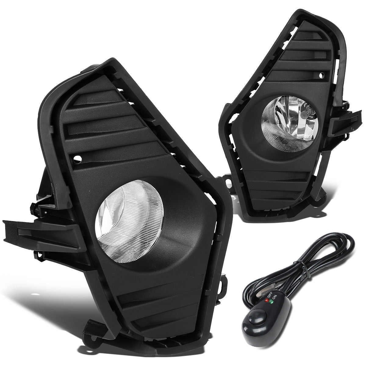 FAROS DE NIEBLA 19-20 TOYOTA RAV4, LE, XLE, LIMITED, SXE, SE MODELS - DOES NOT FIT ADVENTURE, TRD, TRAIL MODELS - WITH SWITCH, BLACK BEZEL - CHROME / CLEAR