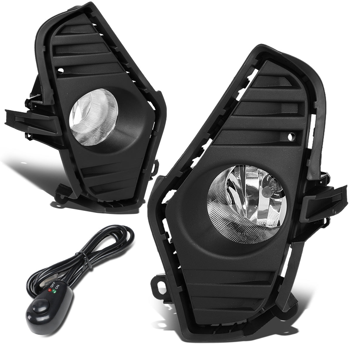 FAROS DE NIEBLA 19-20 TOYOTA RAV4, LE, XLE, LIMITED, SXE, SE MODELS - DOES NOT FIT ADVENTURE, TRD, TRAIL MODELS - WITH SWITCH, BLACK BEZEL - CHROME / CLEAR