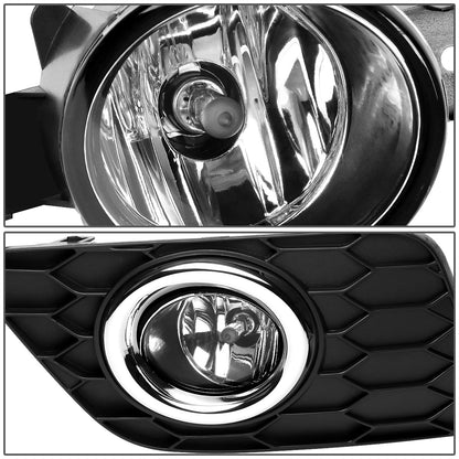 FAROS DE NIEBLA 16-19 NISSAN SENTRA - DOES NOT FIT NISMO MODEL - WITH SWITCH, BLACK BEZEL - CHROME / CLEAR