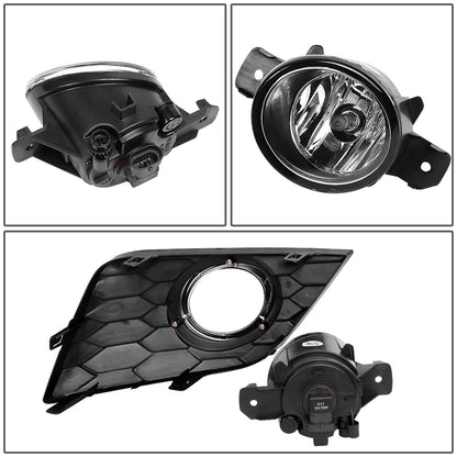 FAROS DE NIEBLA 16-19 NISSAN SENTRA - DOES NOT FIT NISMO MODEL - WITH SWITCH, BLACK BEZEL - CHROME / CLEAR