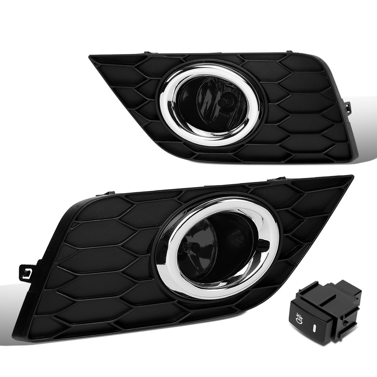 FAROS DE NIEBLA 16-19 NISSAN SENTRA - DOES NOT FIT NISMO MODEL - WITH SWITCH, BLACK BEZEL - SMOKE