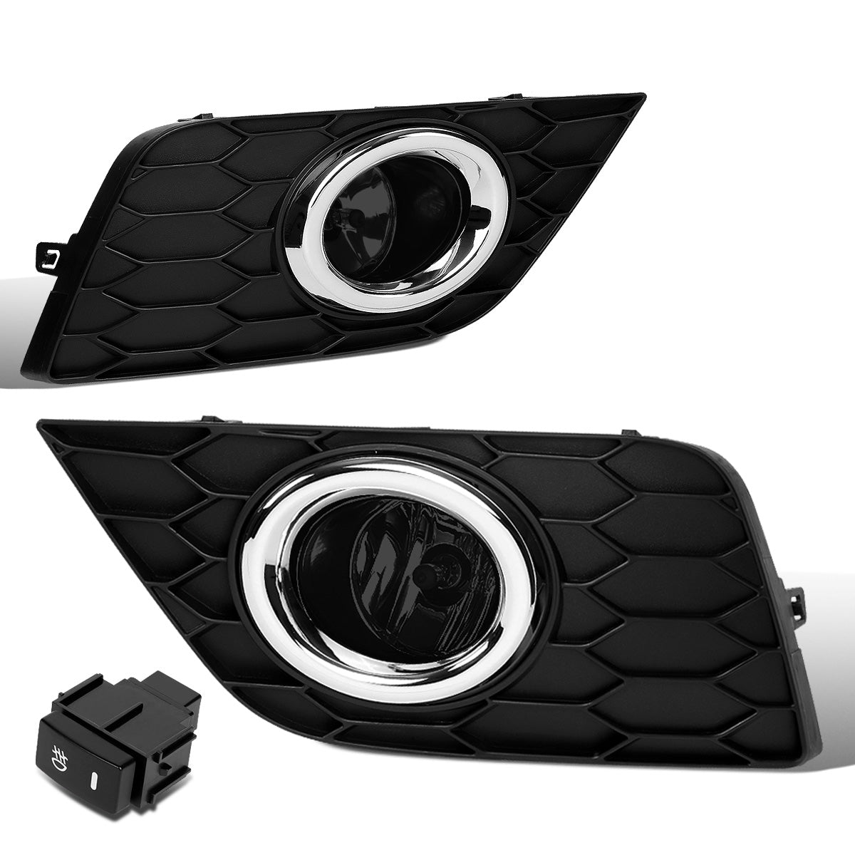 FAROS DE NIEBLA 16-19 NISSAN SENTRA - DOES NOT FIT NISMO MODEL - WITH SWITCH, BLACK BEZEL - SMOKE