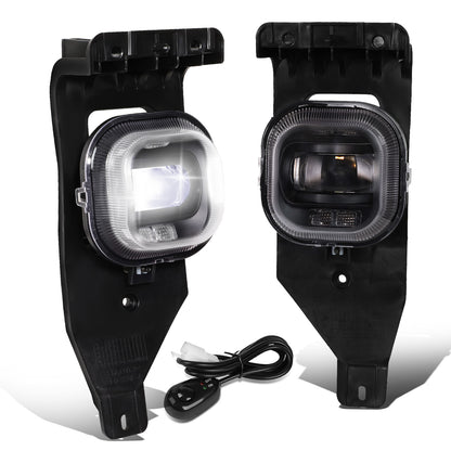 FAROS DE NIEBLA 05-07 FORD F-250, F-350, F-450, F-550 SUPER DUTY / 2005 EXCURSION - PROJECTOR LED - WITH SWITCH, BLACK BEZEL - CHROME / CLEAR