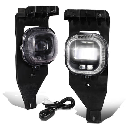 FAROS DE NIEBLA 05-07 FORD F-250, F-350, F-450, F-550 SUPER DUTY / 2005 EXCURSION - PROJECTOR LED - WITH SWITCH, BLACK BEZEL - CHROME / CLEAR