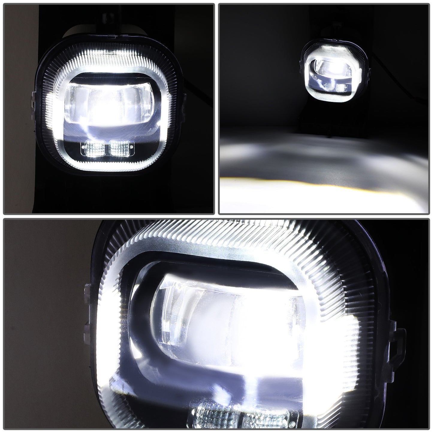 FAROS DE NIEBLA 05-07 FORD F-250, F-350, F-450, F-550 SUPER DUTY / 2005 EXCURSION - PROJECTOR LED - WITH SWITCH, BLACK BEZEL - CHROME / CLEAR