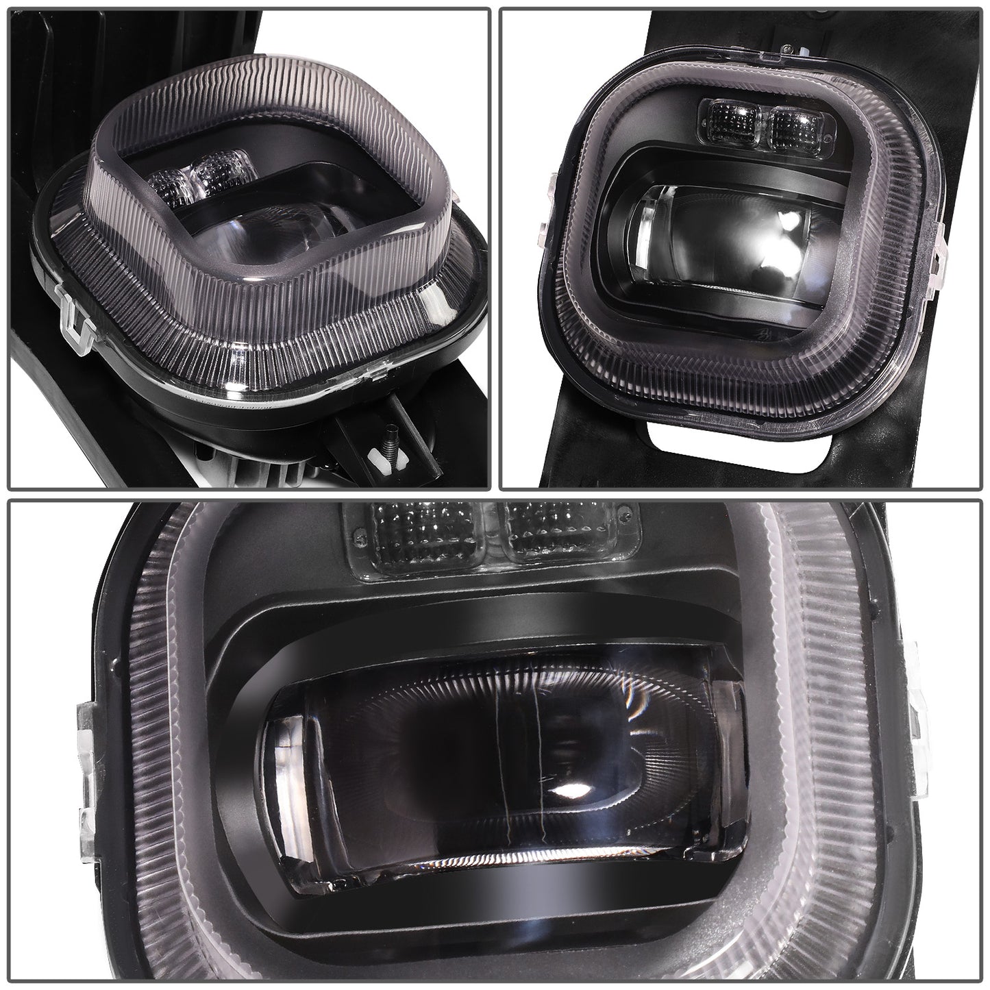 FAROS DE NIEBLA 05-07 FORD F-250, F-350, F-450, F-550 SUPER DUTY / 2005 EXCURSION - PROJECTOR LED - WITH SWITCH, BLACK BEZEL - CHROME / CLEAR