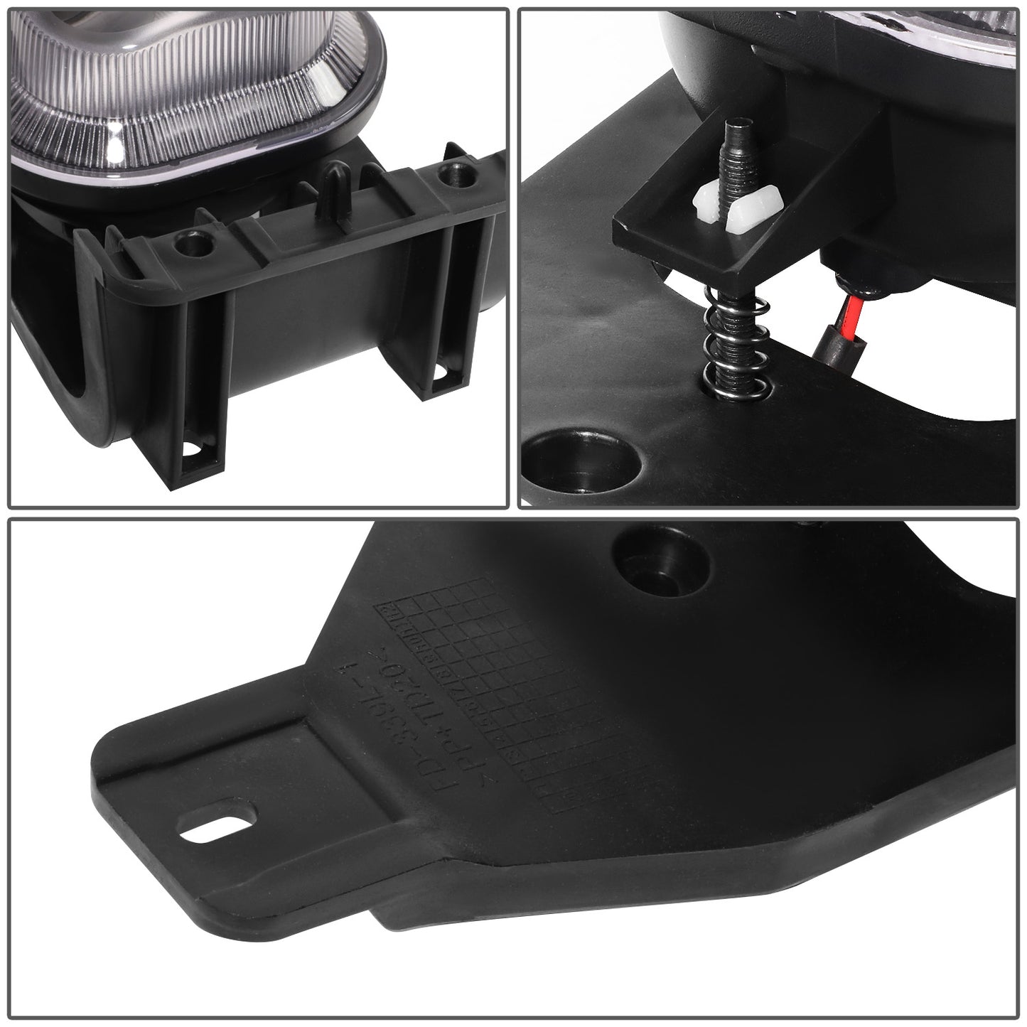 FAROS DE NIEBLA 05-07 FORD F-250, F-350, F-450, F-550 SUPER DUTY / 2005 EXCURSION - PROJECTOR LED - WITH SWITCH, BLACK BEZEL - CHROME / CLEAR