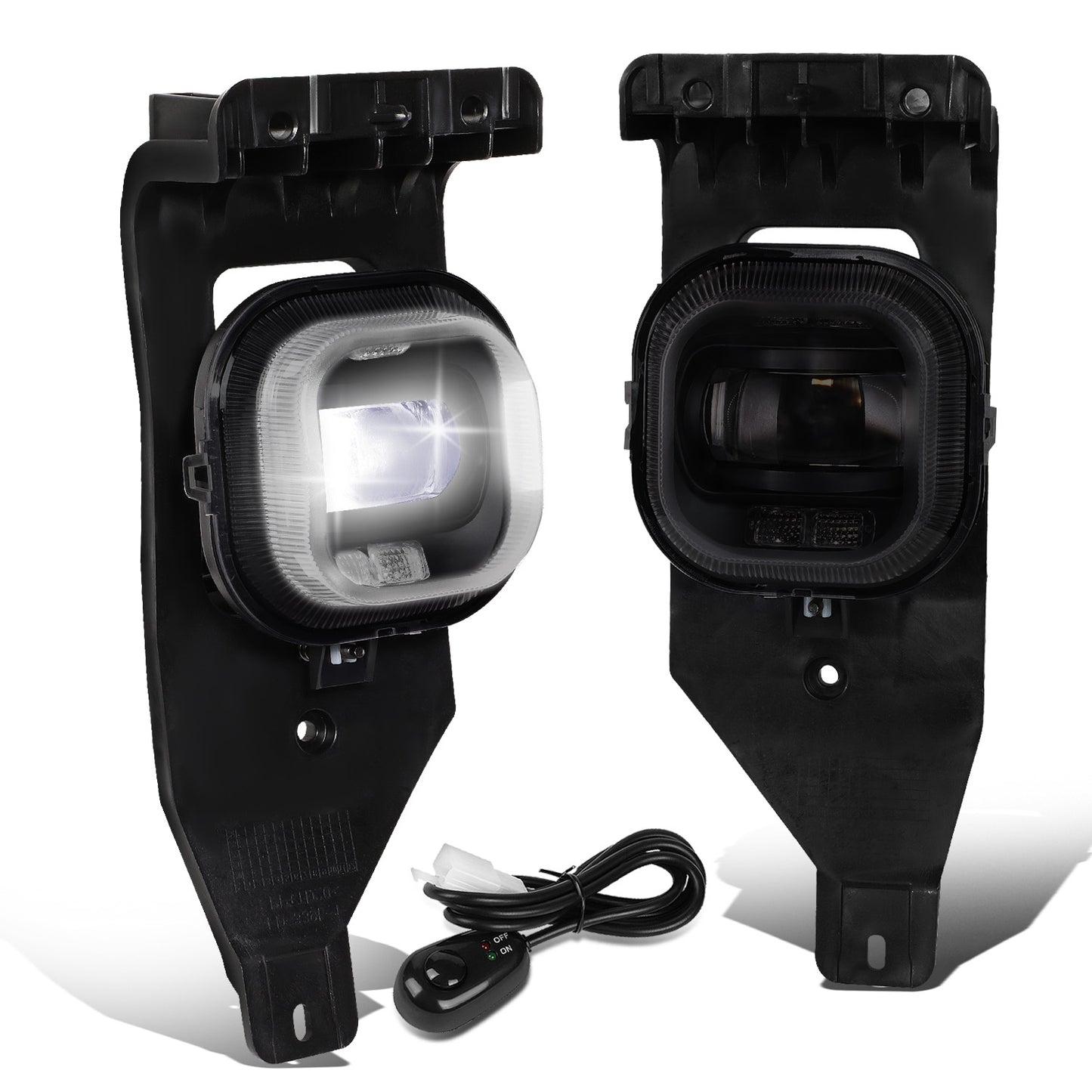 FAROS DE NIEBLA 05-07 FORD F-250, F-350, F-450, F-550 SUPER DUTY / 2005 EXCURSION - PROJECTOR LED - WITH SWITCH, BLACK BEZEL - SMOKE