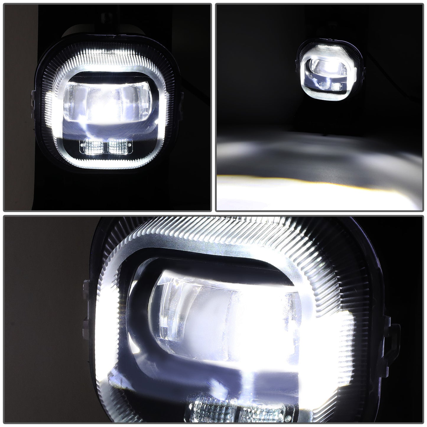FAROS DE NIEBLA 05-07 FORD F-250, F-350, F-450, F-550 SUPER DUTY / 2005 EXCURSION - PROJECTOR LED - WITH SWITCH, BLACK BEZEL - SMOKE