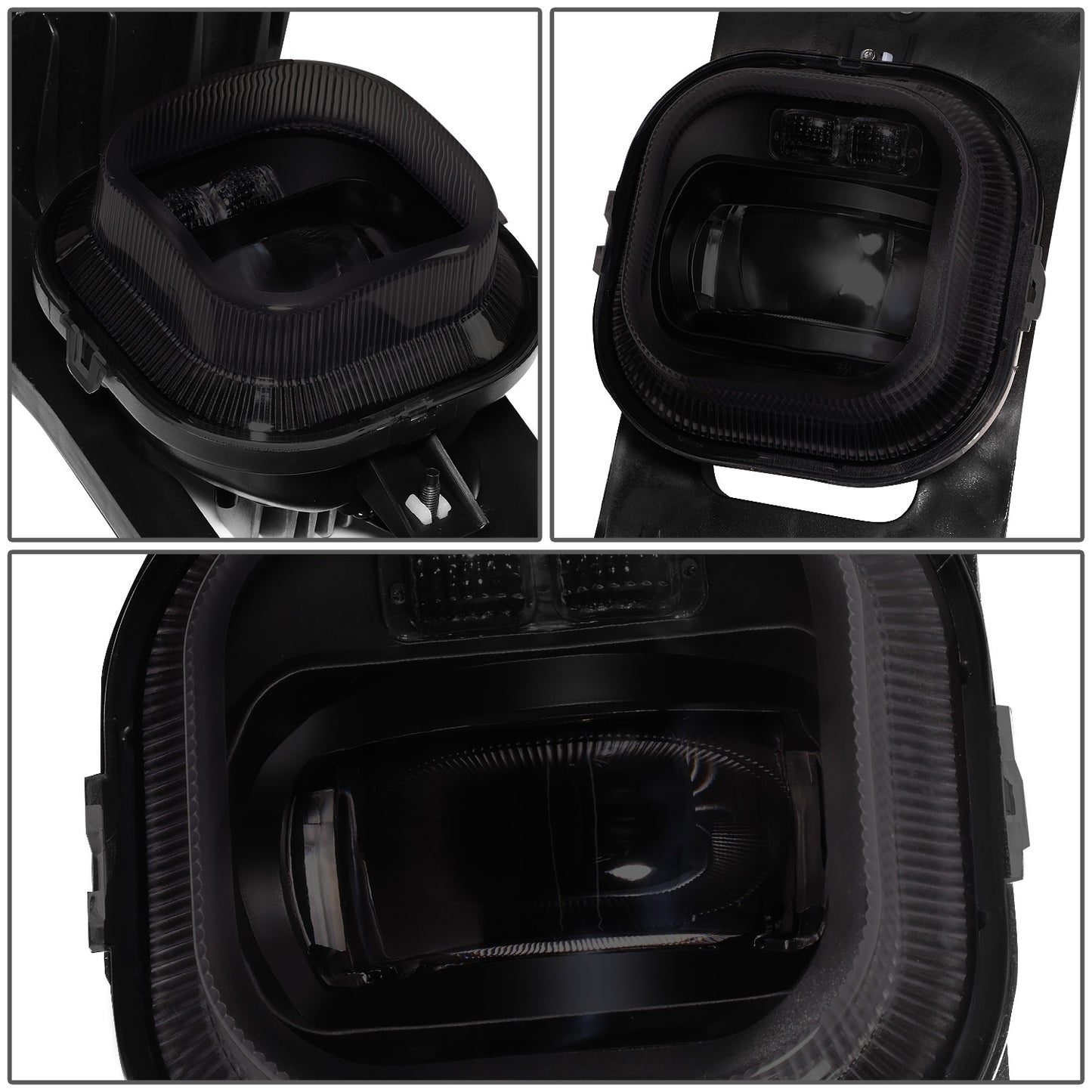 FAROS DE NIEBLA 05-07 FORD F-250, F-350, F-450, F-550 SUPER DUTY / 2005 EXCURSION - PROJECTOR LED - WITH SWITCH, BLACK BEZEL - SMOKE