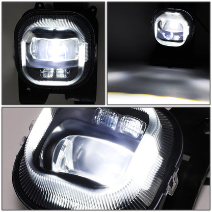 FAROS DE NIEBLA 08-10 FORD F-250, F-350, F-450, F-550 SUPER DUTY - PROJECTOR LED - WITH SWITCH, BLACK BEZEL - CHROME / CLEAR