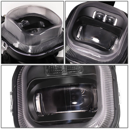 FAROS DE NIEBLA 08-10 FORD F-250, F-350, F-450, F-550 SUPER DUTY - PROJECTOR LED - WITH SWITCH, BLACK BEZEL - CHROME / CLEAR