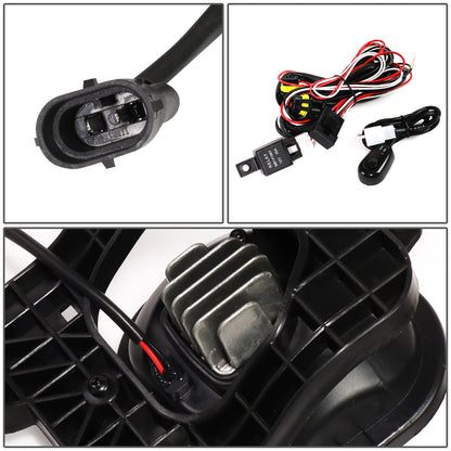 FAROS DE NIEBLA 08-10 FORD F-250, F-350, F-450, F-550 SUPER DUTY - PROJECTOR LED - WITH SWITCH, BLACK BEZEL - CHROME / CLEAR