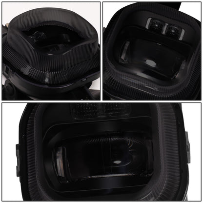 FAROS DE NIEBLA 08-10 FORD F-250, F-350, F-450, F-550 SUPER DUTY - PROJECTOR LED - WITH SWITCH, BLACK BEZEL - SMOKE
