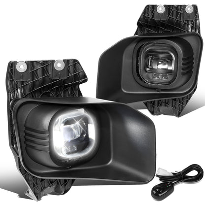 FAROS DE NIEBLA 11-16 FORD F-250, F-350, F-450, F-550 SUPER DUTY - PROJECTOR LED - WITH SWITCH, BLACK BEZEL - CHROME / CLEAR