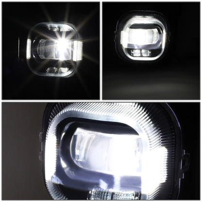 FAROS DE NIEBLA 11-16 FORD F-250, F-350, F-450, F-550 SUPER DUTY - PROJECTOR LED - WITH SWITCH, BLACK BEZEL - CHROME / CLEAR