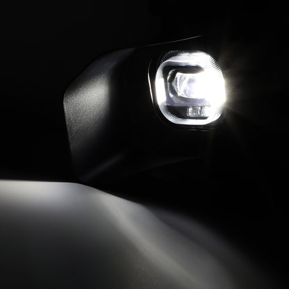 FAROS DE NIEBLA 11-16 FORD F-250, F-350, F-450, F-550 SUPER DUTY - PROJECTOR LED - WITH SWITCH, BLACK BEZEL - SMOKE