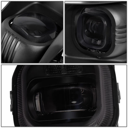 FAROS DE NIEBLA 11-16 FORD F-250, F-350, F-450, F-550 SUPER DUTY - PROJECTOR LED - WITH SWITCH, BLACK BEZEL - SMOKE