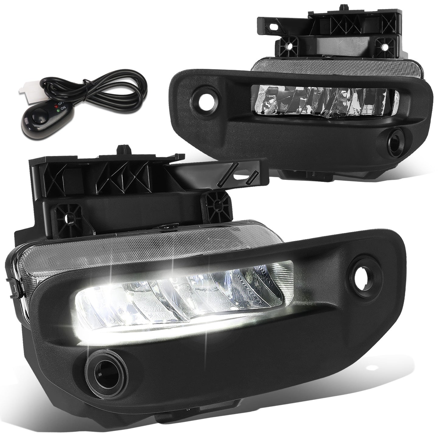 FAROS DE NIEBLA 19-22 RAM 1500 - FITS BIG HORN, HFE, LARAMIE, LIMITED, LIMITED LONGHORN, LONE STAR, REBEL, TRX, TRADESMAN - WILL FIT MODELS WITH PARKING SENSORS ONLY - LED - CHROME / CLEAR