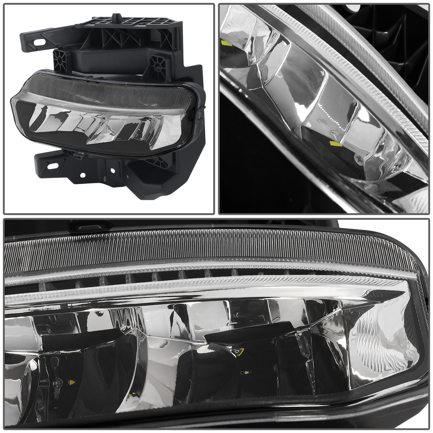 FAROS DE NIEBLA 19-22 RAM 1500 - FITS BIG HORN, HFE, LARAMIE, LIMITED, LIMITED LONGHORN, LONE STAR, REBEL, TRX, TRADESMAN - WILL FIT MODELS WITH PARKING SENSORS ONLY - LED - CHROME / CLEAR