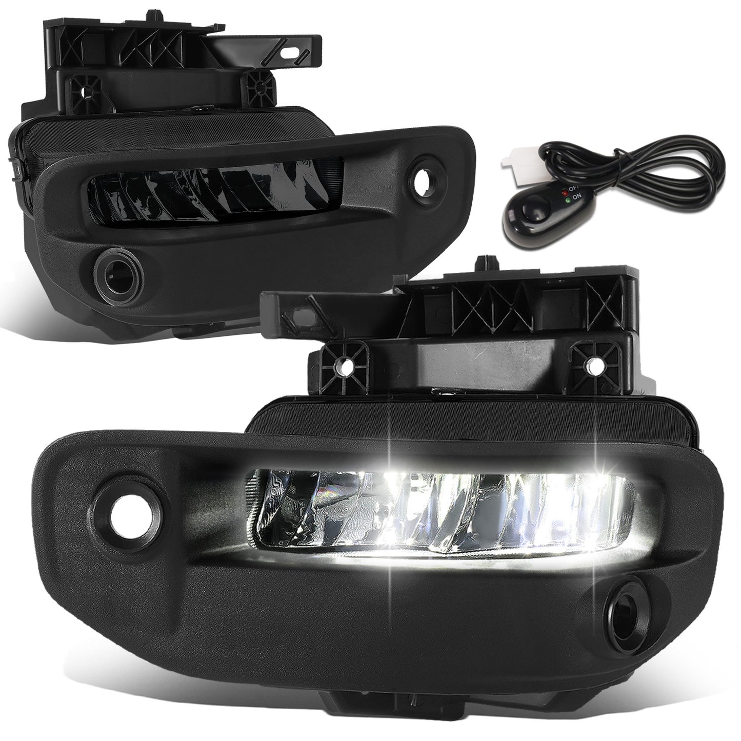 FAROS DE NIEBLA 19-22 RAM 1500 - FITS BIG HORN, HFE, LARAMIE, LIMITED, LIMITED LONGHORN, LONE STAR, REBEL, TRX, TRADESMAN - WILL FIT MODELS WITH PARKING SENSORS ONLY - LED - SMOKED