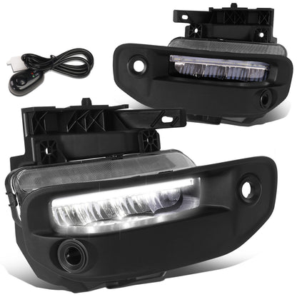 FAROS DE NIEBLA 19-22 RAM 1500 - FITS BIG HORN, HFE, LARAMIE, LIMITED, LIMITED LONGHORN, LONE STAR, REBEL, TRX, TRADESMAN - WILL FIT MODELS WITH PARKING SENSORS ONLY - LED DRL - CHROME / CLEAR