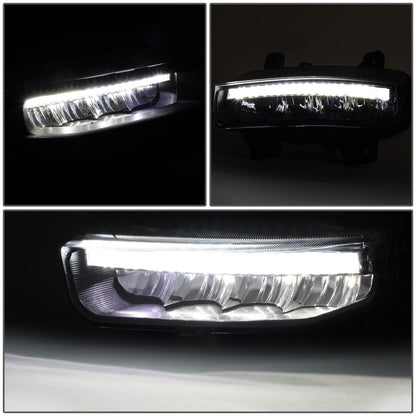 FAROS DE NIEBLA 19-22 RAM 1500 - FITS BIG HORN, HFE, LARAMIE, LIMITED, LIMITED LONGHORN, LONE STAR, REBEL, TRX, TRADESMAN - WILL FIT MODELS WITH PARKING SENSORS ONLY - LED DRL - CHROME / CLEAR