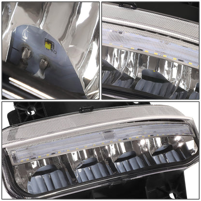 FAROS DE NIEBLA 19-22 RAM 1500 - FITS BIG HORN, HFE, LARAMIE, LIMITED, LIMITED LONGHORN, LONE STAR, REBEL, TRX, TRADESMAN - WILL FIT MODELS WITH PARKING SENSORS ONLY - LED DRL - CHROME / CLEAR