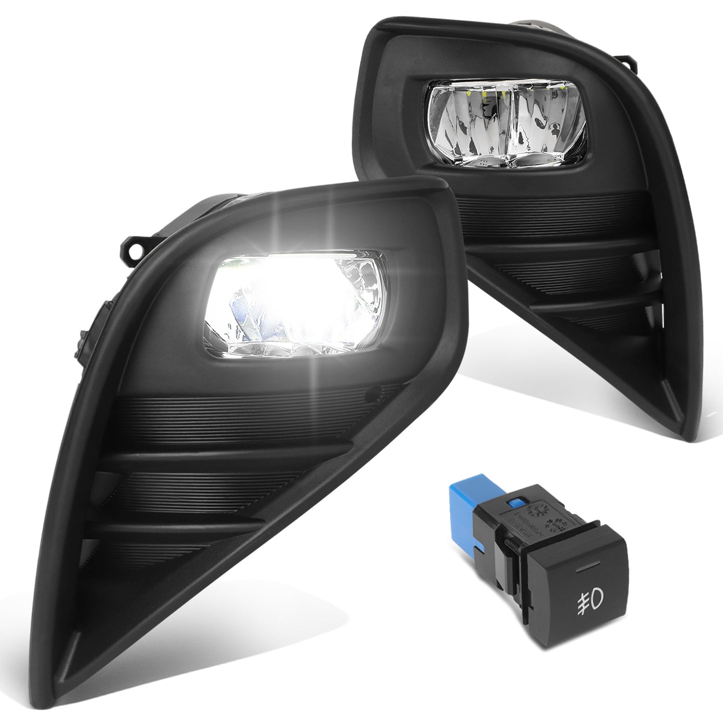 FAROS DE NIEBLA 20-22 TOYOTA HIGHLANDER - LED - WITH SWITCH, WIRING - CHROME / CLEAR