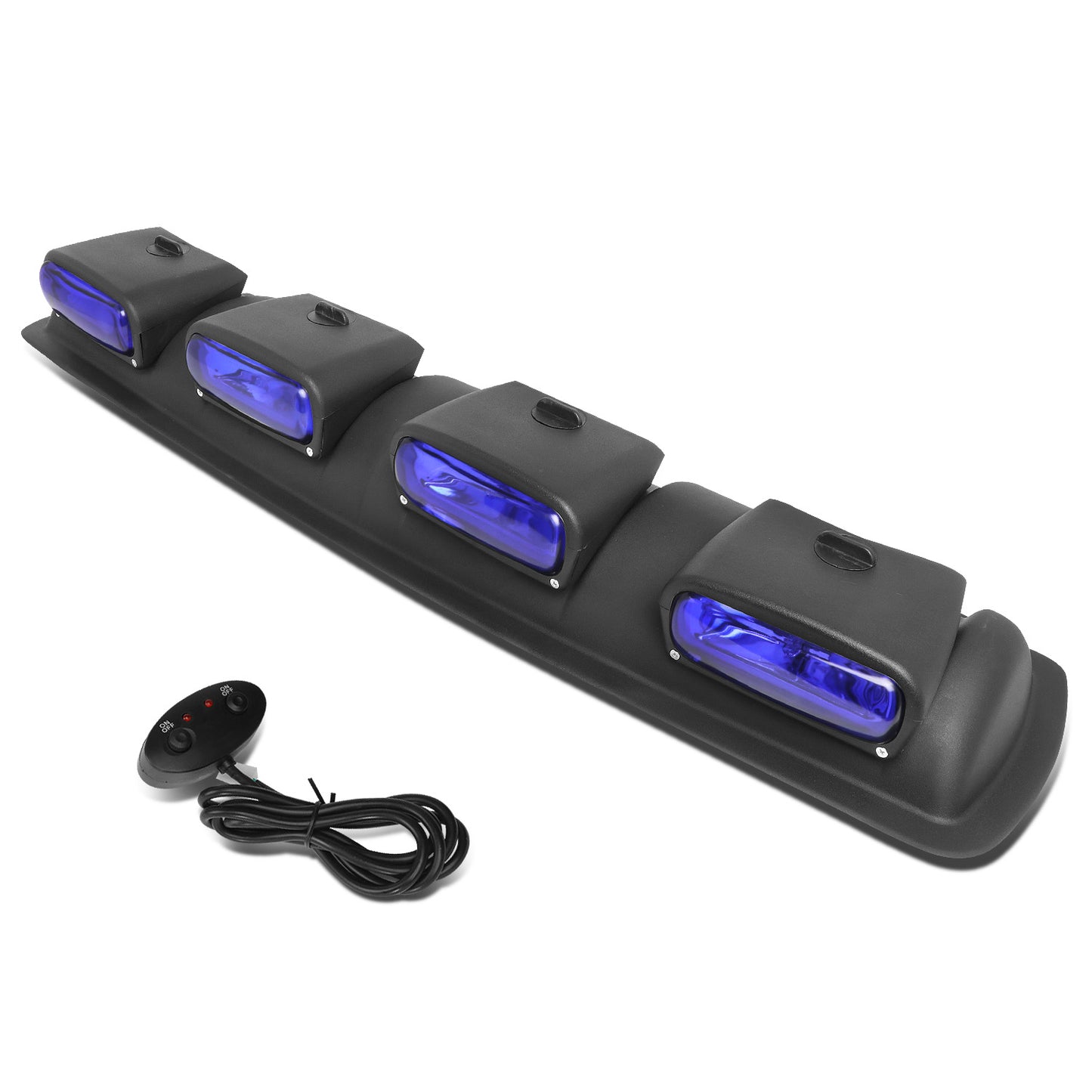 FAROS DE NIEBLA ROOF MOUNTED - 38" X 9" X 4" - UNIVERSAL - H3 BULB - WITH SWITCH, WIRING - BLUE