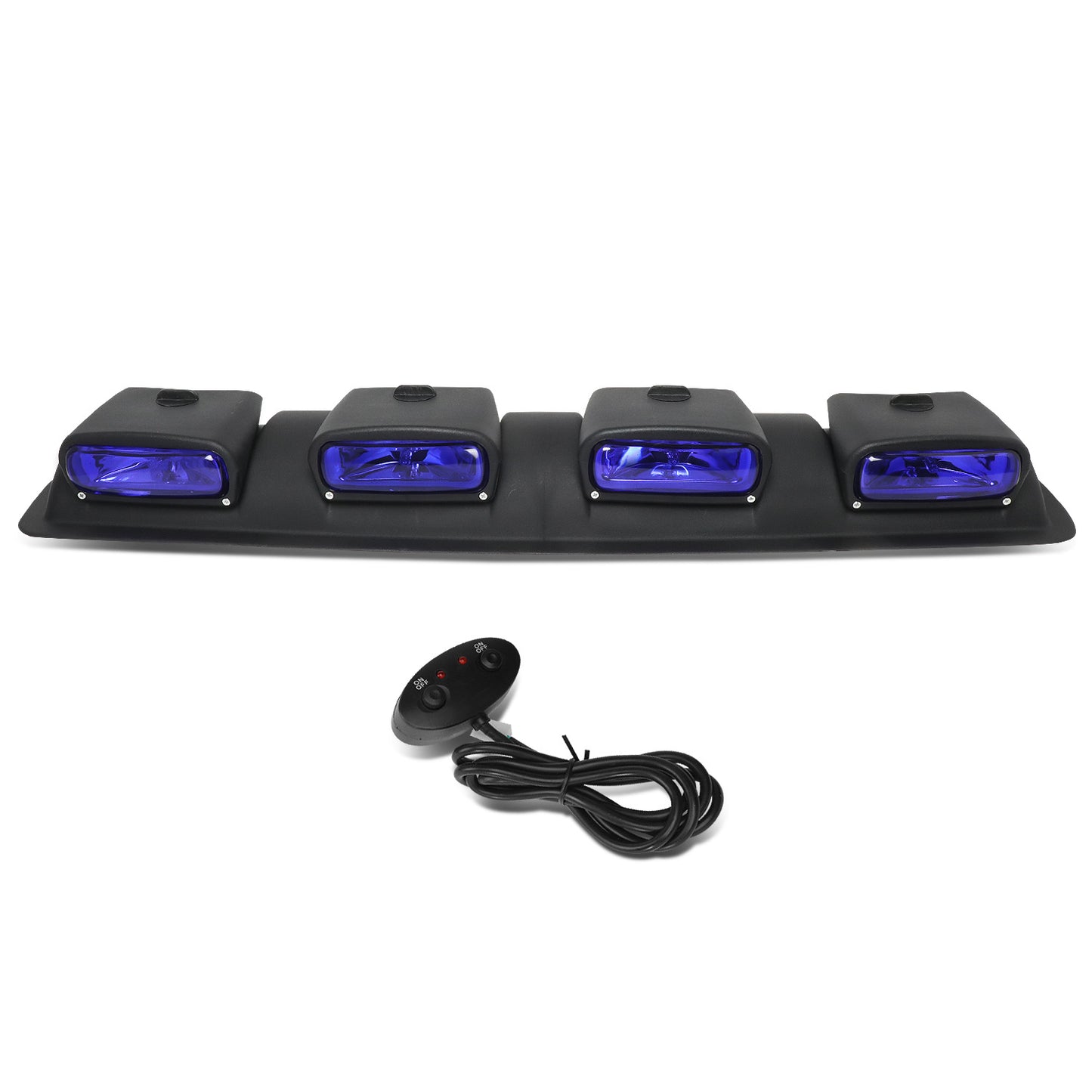 FAROS DE NIEBLA ROOF MOUNTED - 38" X 9" X 4" - UNIVERSAL - H3 BULB - WITH SWITCH, WIRING - BLUE