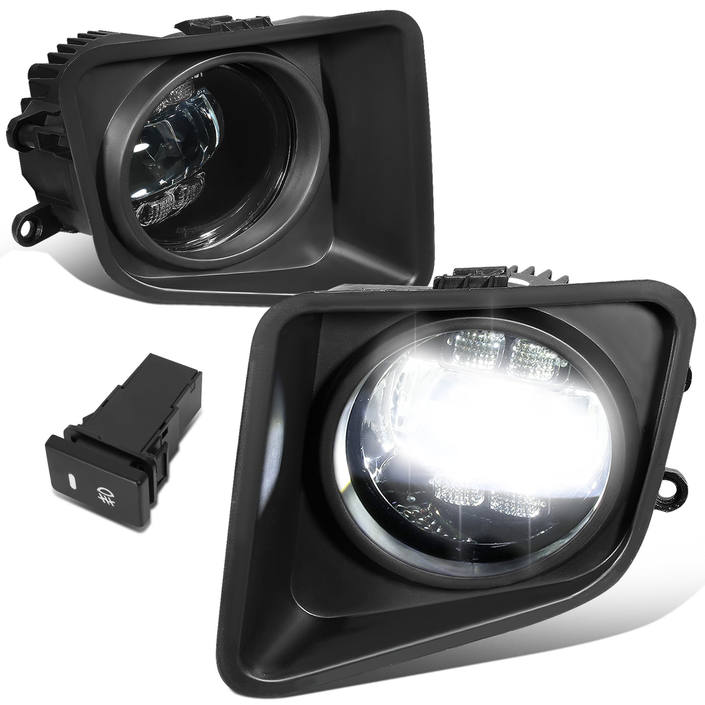 FAROS DE NIEBLA 14-21 TOYOTA TUNDRA - LED PROJECTOR - WITH SWITCH AND BEZEL - CHROME / CLEAR
