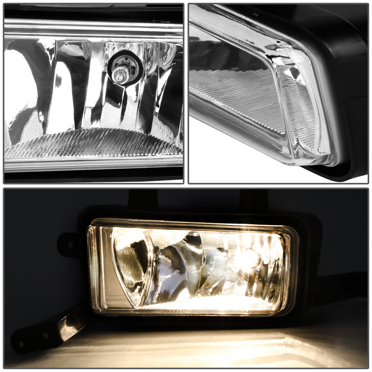 FAROS DE NIEBLA 15-20 CHEVY TAHOE, SUBURBAN, GMC YUKON, YUKON XL / 16-19 SUBURBAN 3500 HD - WITH SWITCH - 5202 BULB - CHROME / CLEAR