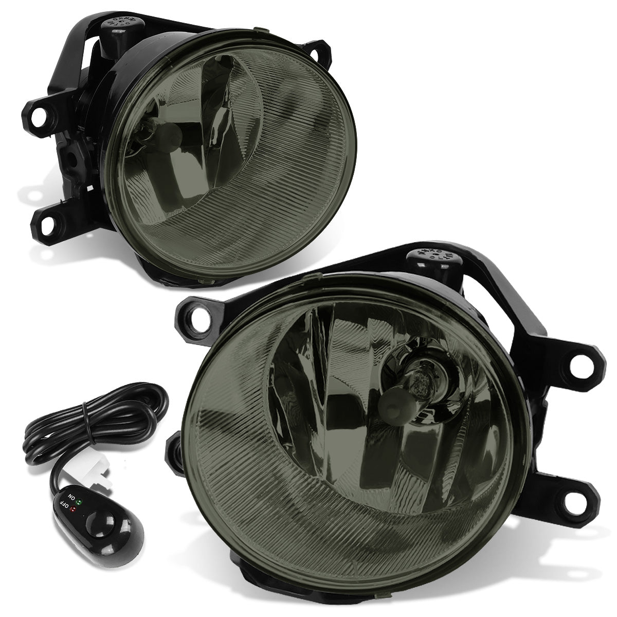 FAROS DE NIEBLA 15-16 TOYOTA RAV4 / 14-15 4RUNNER, LEXUS CT200H, GS350, IS250, IS350, RX350, RX450H / 14-16 COROLLA / 13-15 LEXUS ES300H / 14-18 HIGHLANDER / 12-15 PRIUS / 12-14 PRIUS C / 15-18 TACOMA / 13-16 TUNDRA - WITH SWITCH - H16 BULB - SMOKE