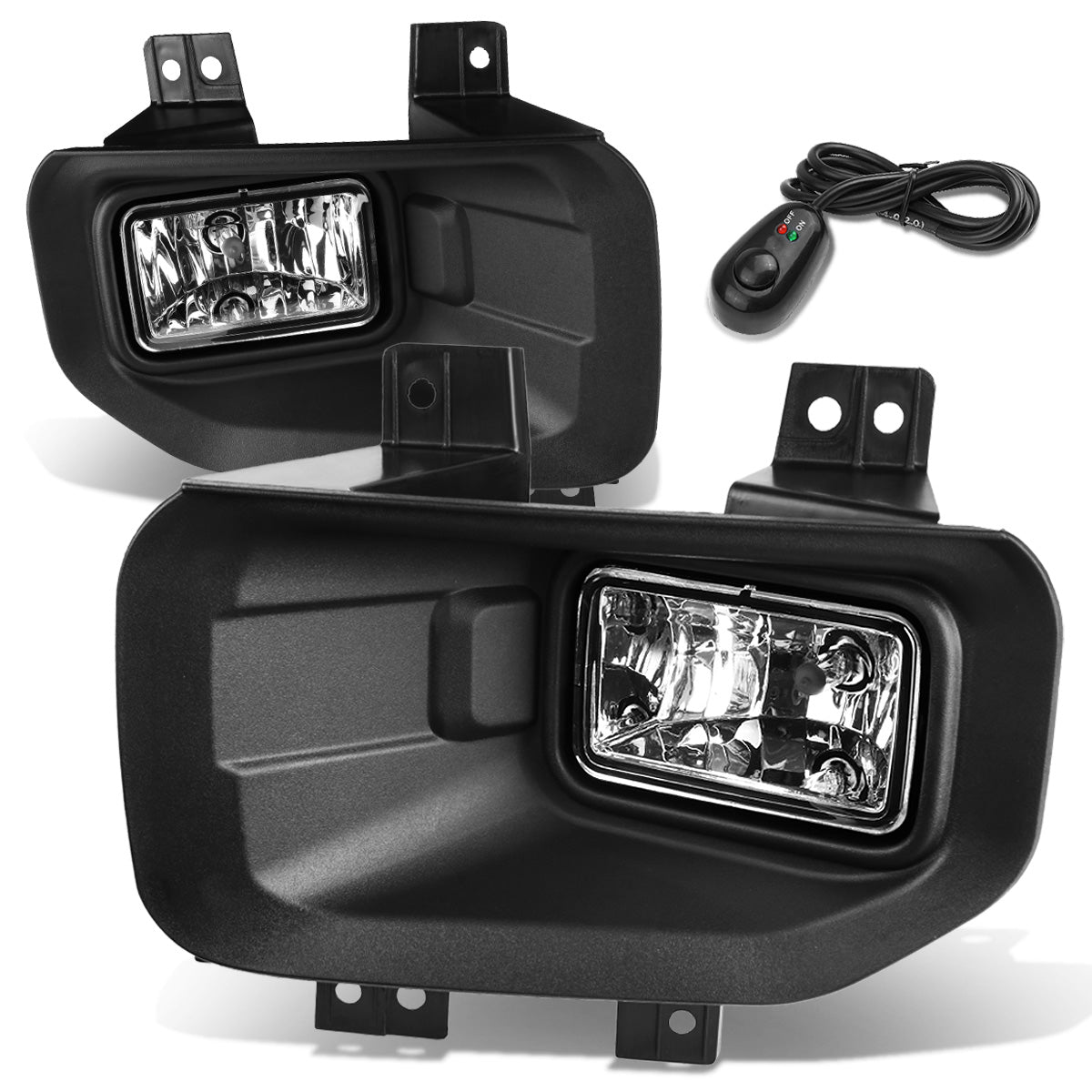FAROS DE NIEBLA 15-17 FORD F-150 - WITH SWITCH AND BEZEL - H10 BULB - CHROME / CLEAR
