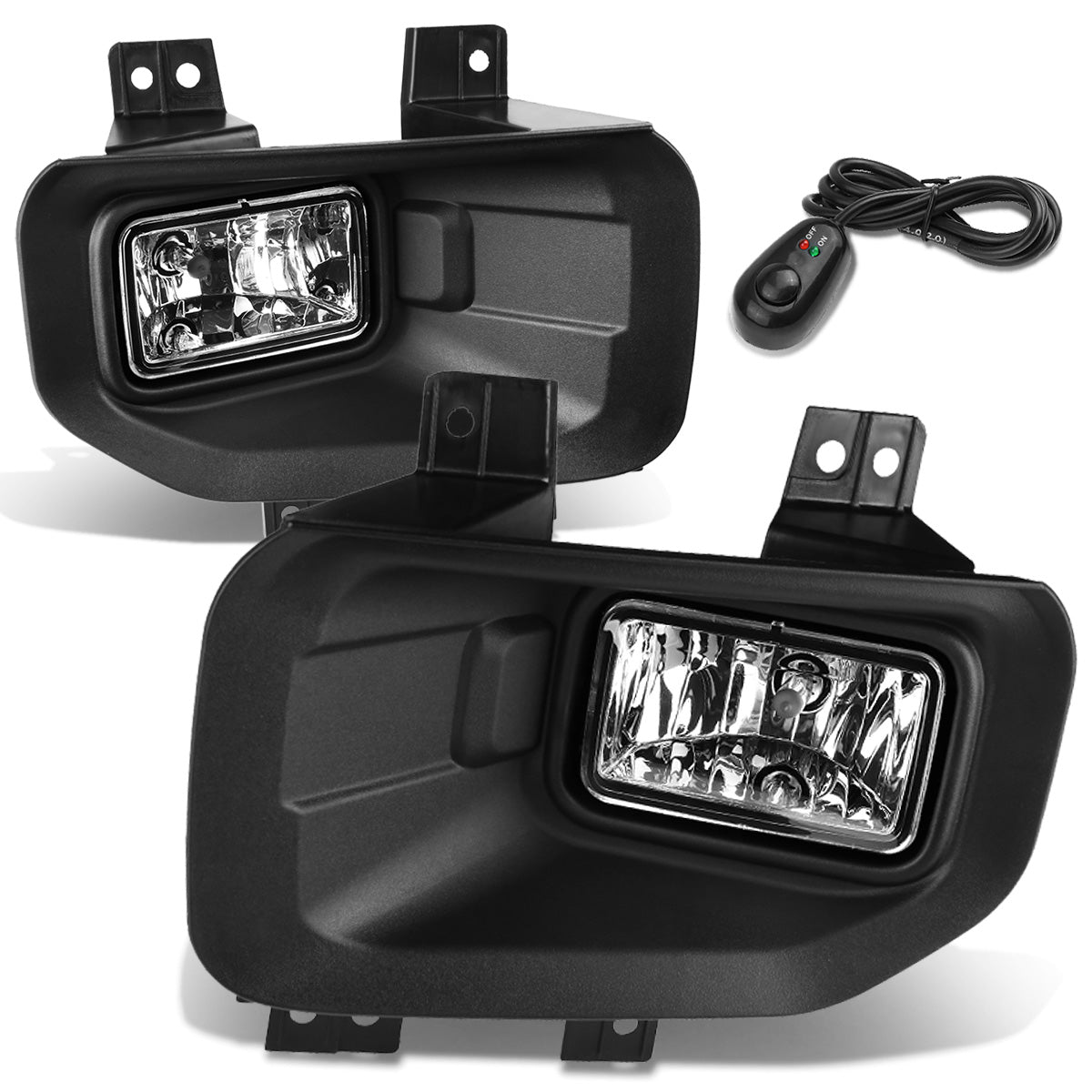 FAROS DE NIEBLA 15-17 FORD F-150 - WITH SWITCH AND BEZEL - H10 BULB - CHROME / CLEAR