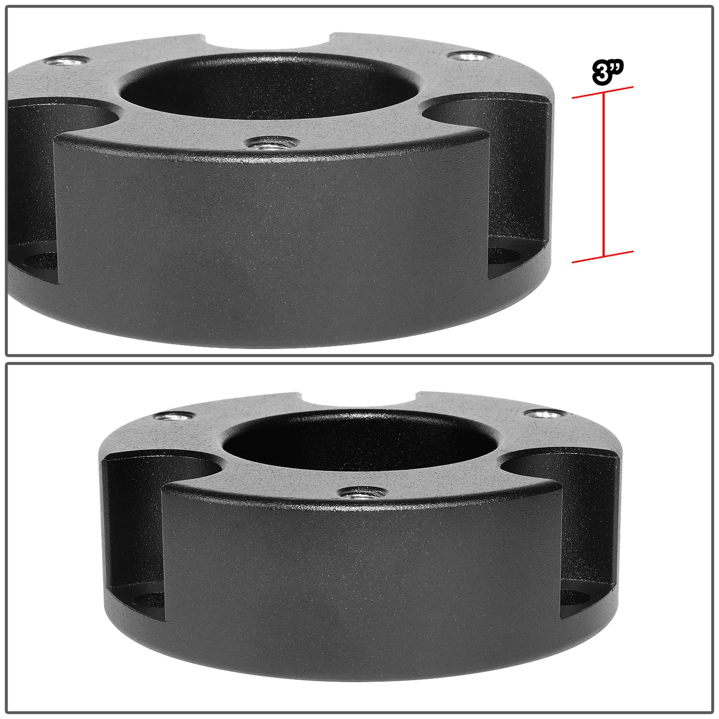 KIT ELEVACION 05-21 TOYOTA TACOMA / 03-21 TOYOTA 4RUNNER / 07-14 TOYOTA FJ CRUISER - FITS 6-LUG WHEEL HUB MODELS ONLY - FRONT - 3" LIFT - STRUT TOP MOUNT SPACER