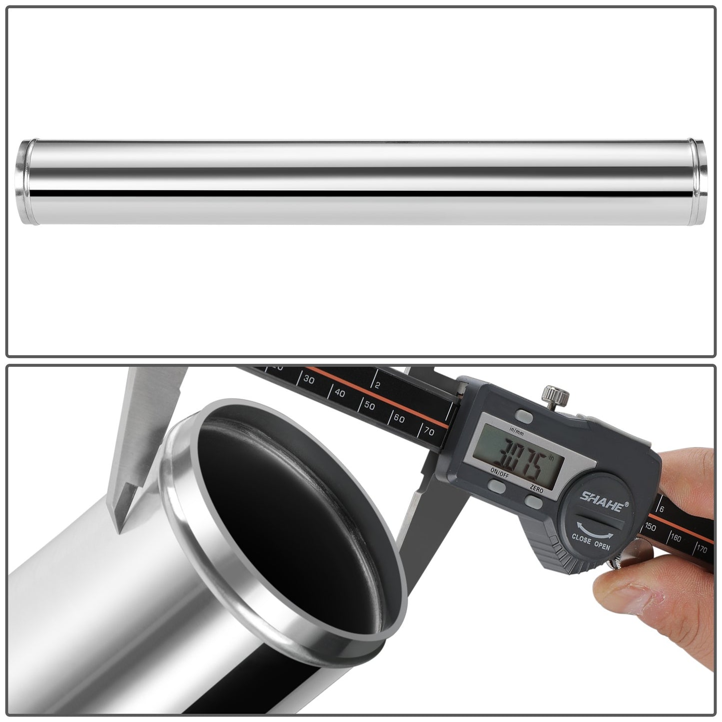 TUBERIA INTERCOOLER UNIVERSAL INTERCOOLER PIPING - ALUMINUM - 3.00" - 1PC - 23.65" STRAIGHT PIPE - POLISHED