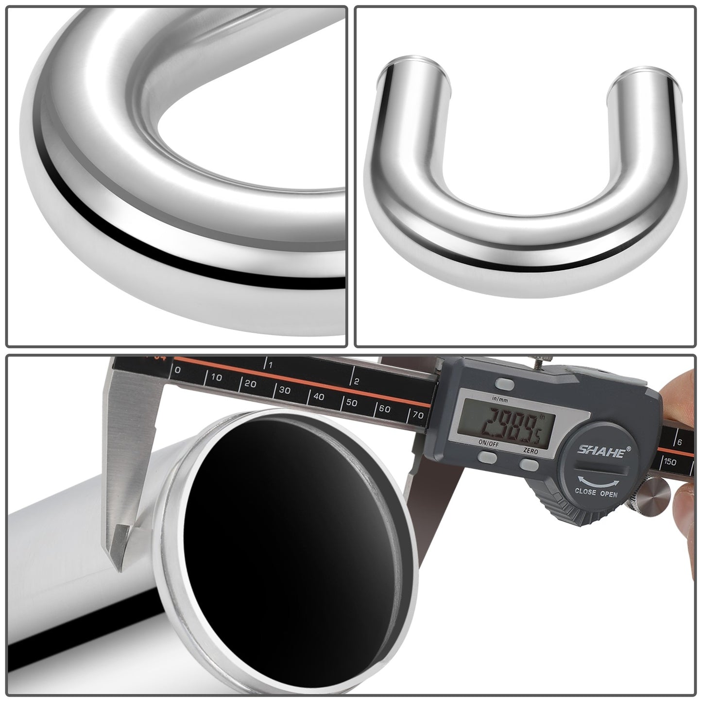 TUBERIA INTERCOOLER UNIVERSAL INTERCOOLER PIPING - ALUMINUM - 3.00" - 1PC - 180 DEGREE PIPE - POLISHED