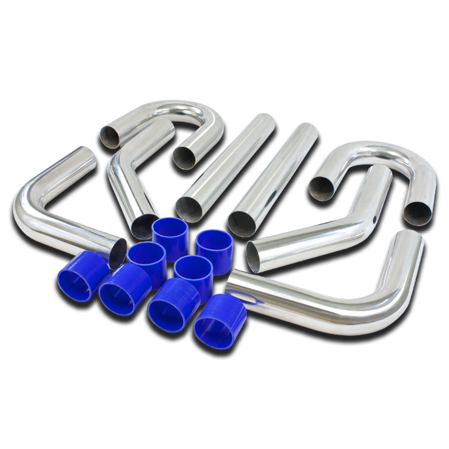 TUBERIA INTERCOOLER UNIVERSAL INTERCOOLER PIPING - ALUMINUM - 2.25" - 8PC - PIPES / HOSES / CLAMPS - J12-3 / J16-4 / ZA9-3